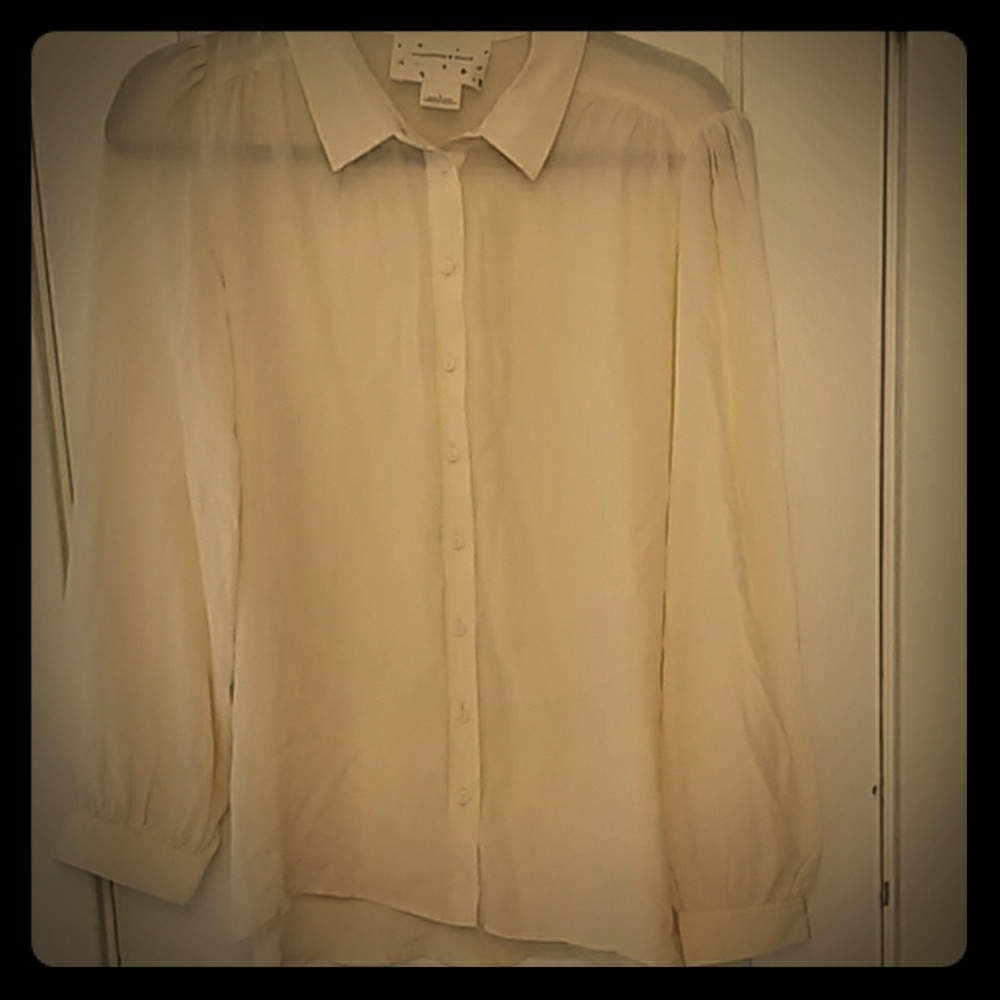 Ivory buttondown blouse, size L
